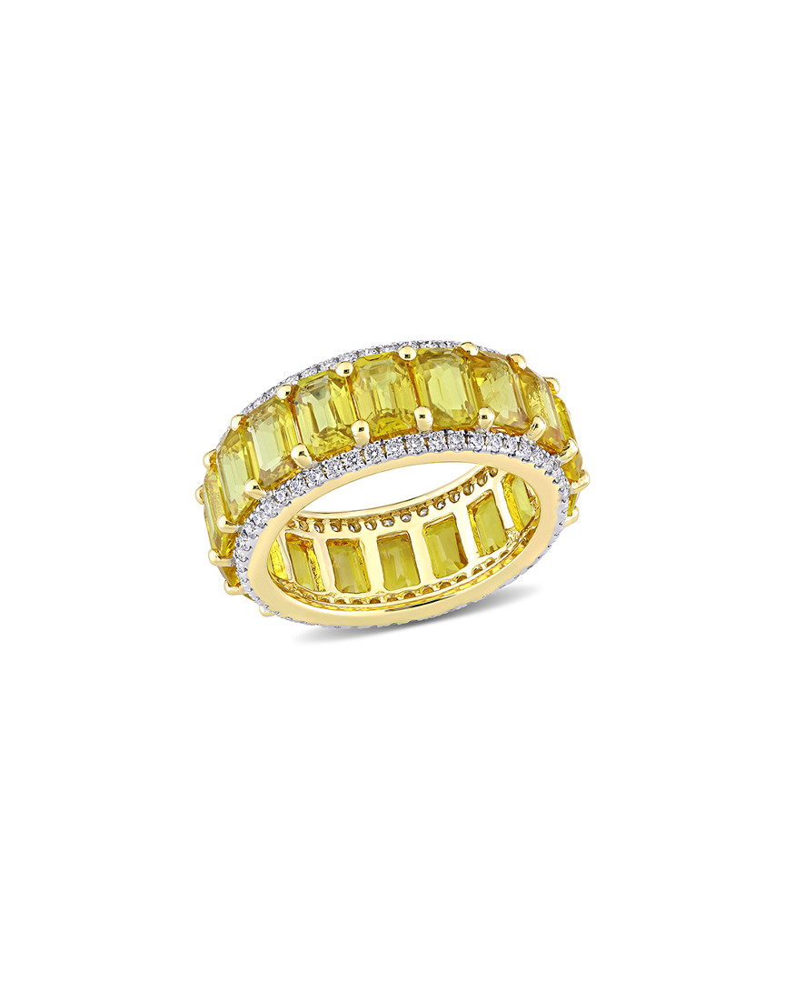 Diamond Select Cuts 14k 9.95 Ct. Tw. Diamond & Yellow Sapphire Ring