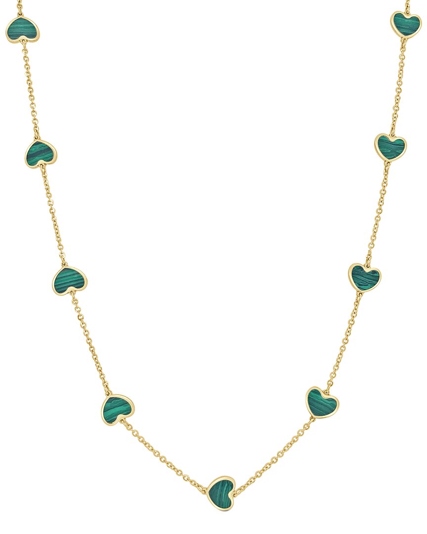 Sabrina Designs 14k Malachite Enamel Heart Layered Necklace