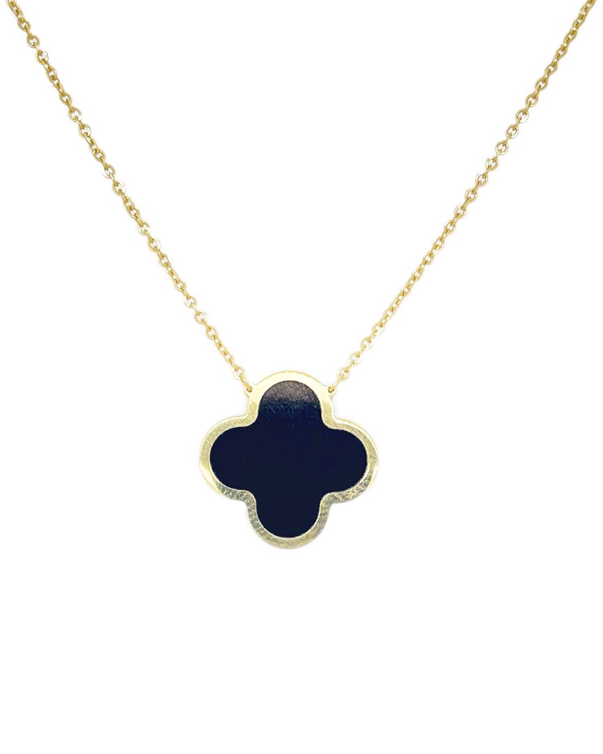Sabrina Designs 14k Onyx Clover Necklace In Gold