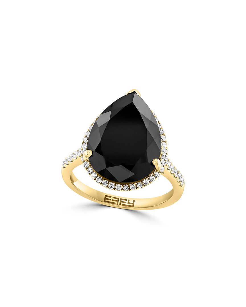 Effy Fine Jewelry 14k 8.21 Ct. Tw. Diamond & Onyx Ring In Black