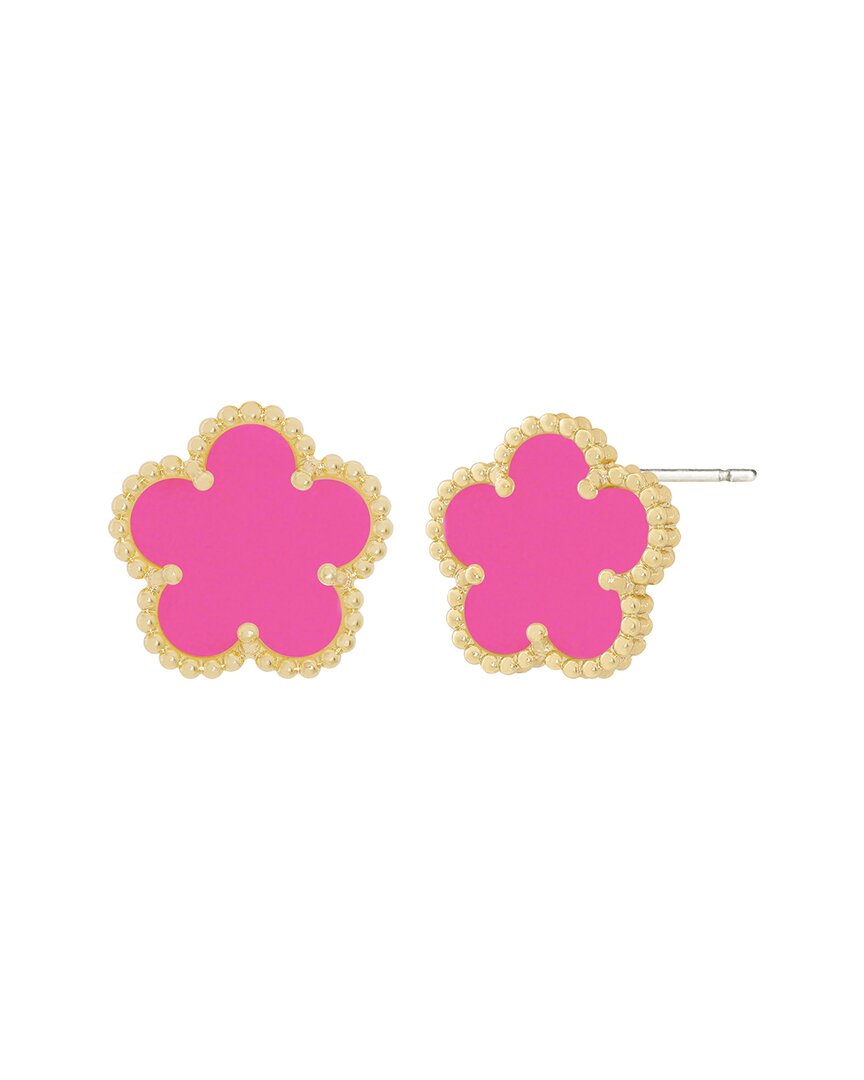 Jankuo Flower 14k Plated Stud Post Earrings In Brown