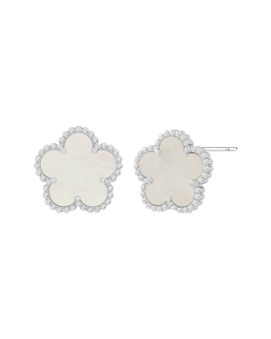Jankuo Flower Plated Stud Post Earrings In Brown
