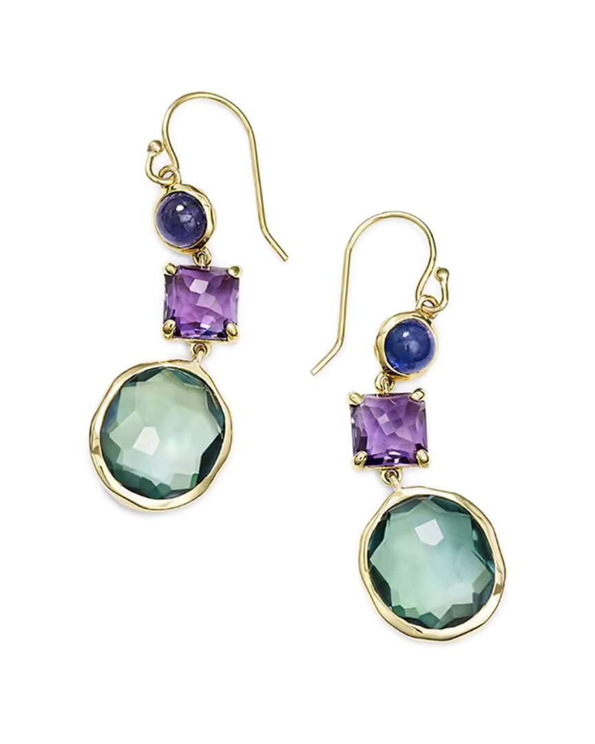 Liv Oliver 18k Plated 19.25 Ct. Tw. Multi Gemstones Statement Earrings In Green