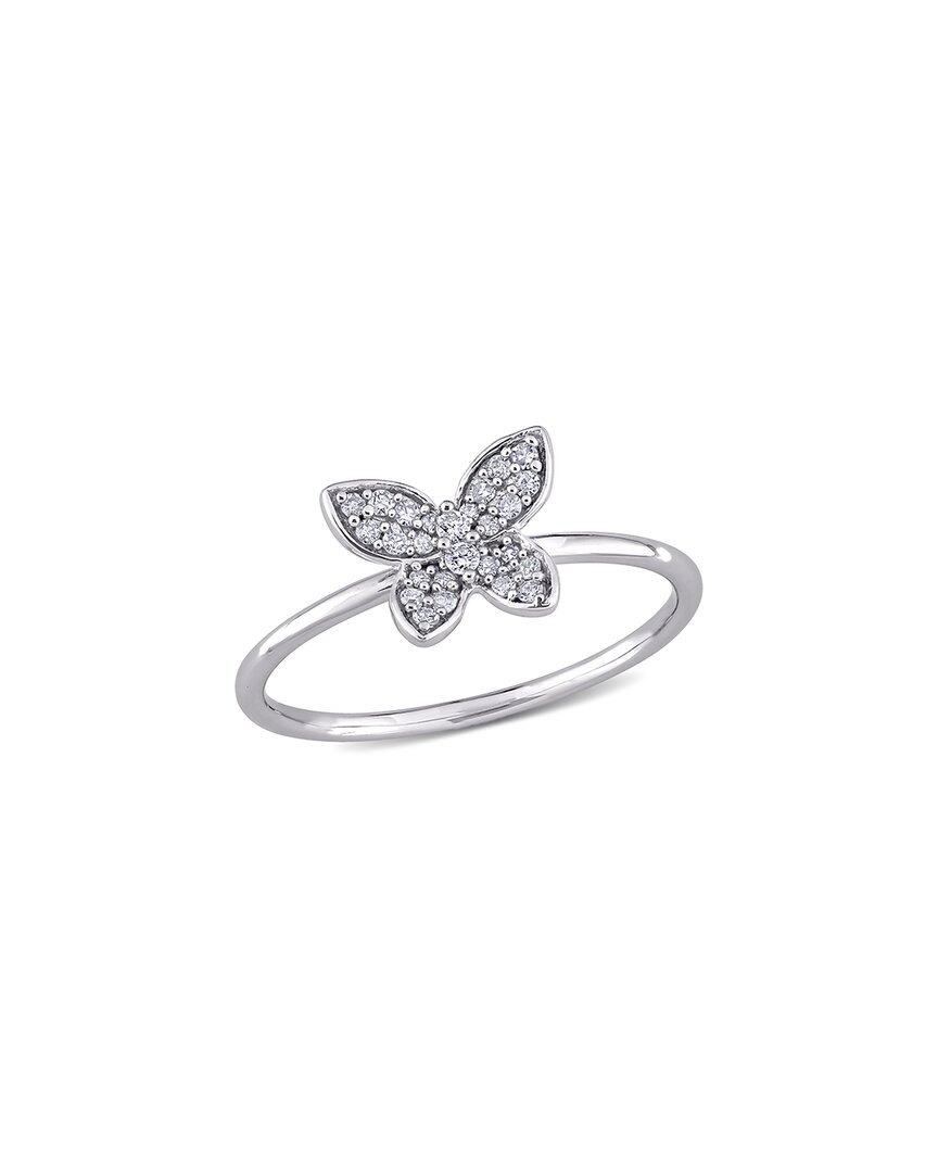 Rina Limor 10k 0.13 Ct. Tw. Diamond Butterfly Ring