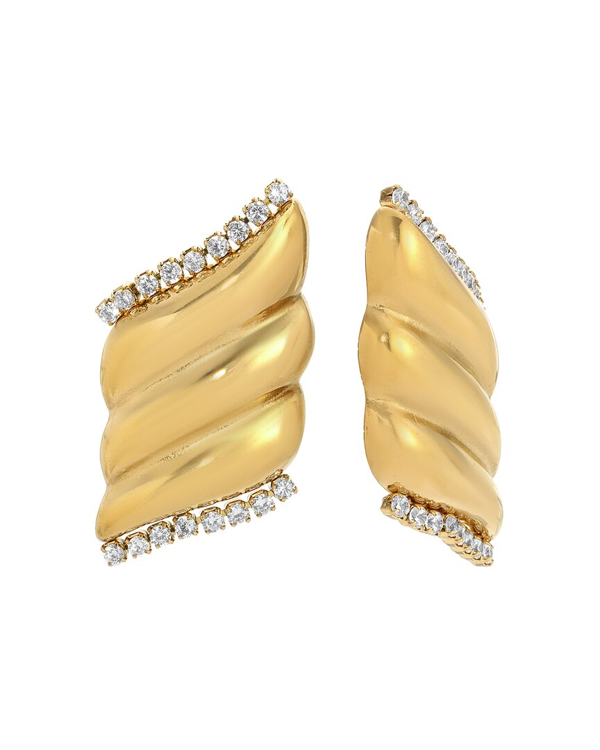 Eye Candy La Annalise Statement Cz Stud Earrings In Gold