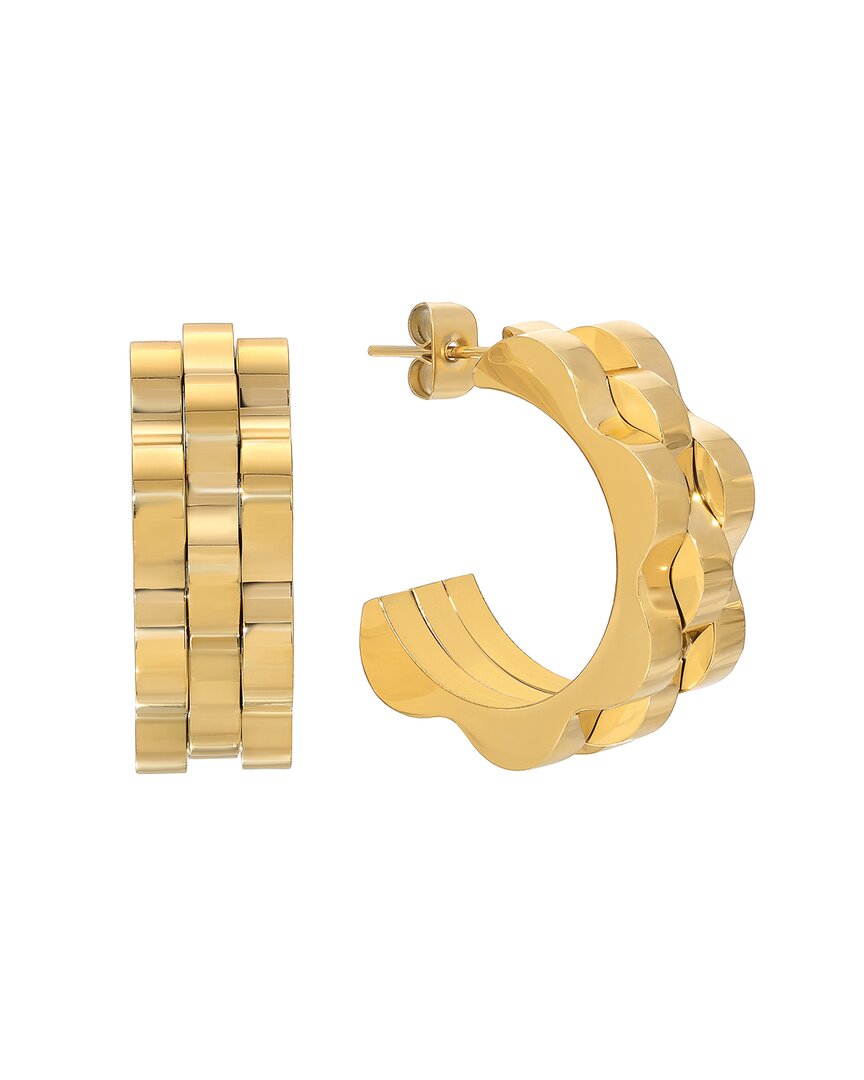 Eye Candy La Avena Link Hoop Earrings In Gold