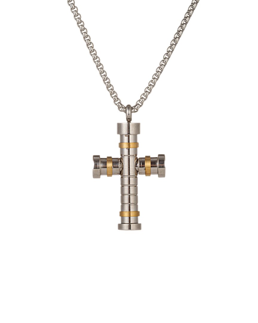 Eye Candy La Jordan Cross Pendant Drop Bracelet In Metallic
