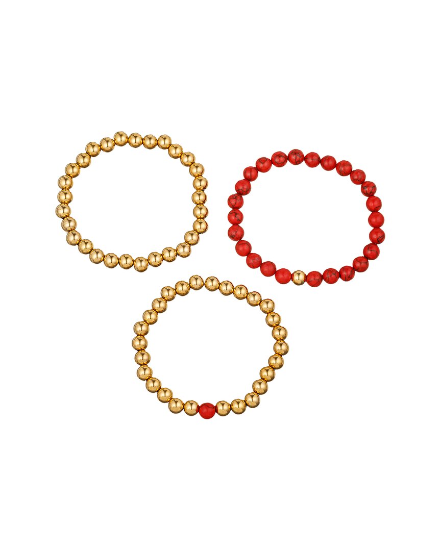 Eye Candy La Elie 3 Piece 8mm Stretch Beaded Bracelet In Multi