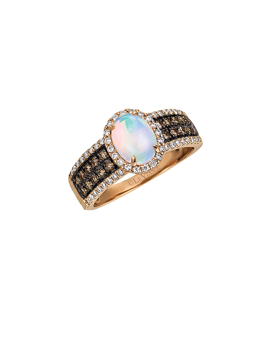 Shop Le Vian 14k Rose Gold 1.14 Ct. Tw. Diamond & Opal Ring