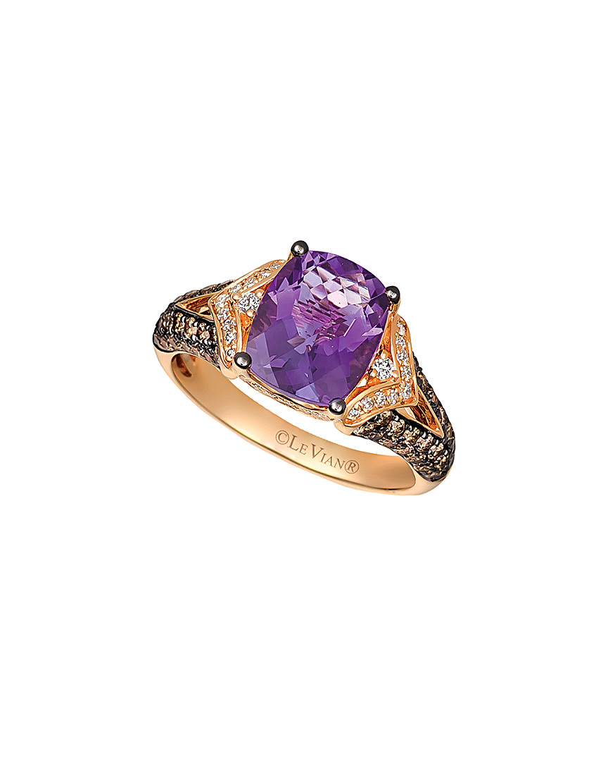 Le Vian 14k Rose Gold 3.05 Ct. Tw. Diamond & Grape Amethyst Ring