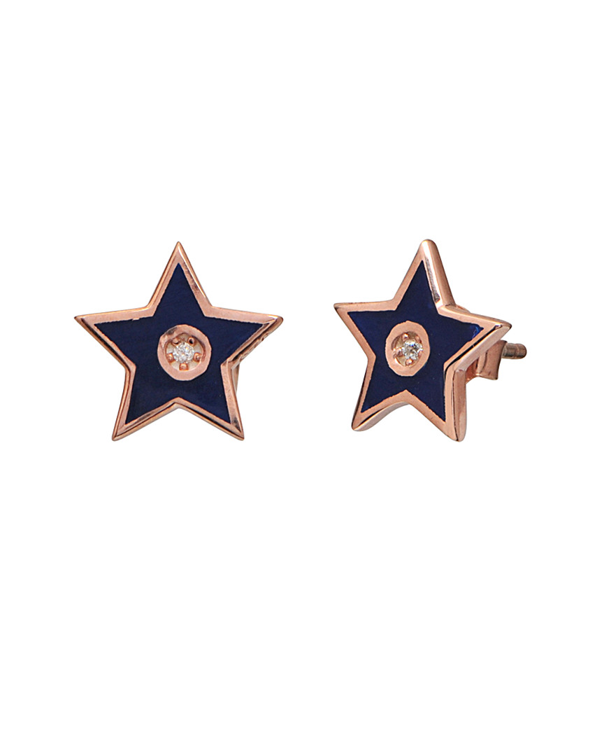 Gabi Rielle Rose Gold Vermeil Cz & Enamel Earrings