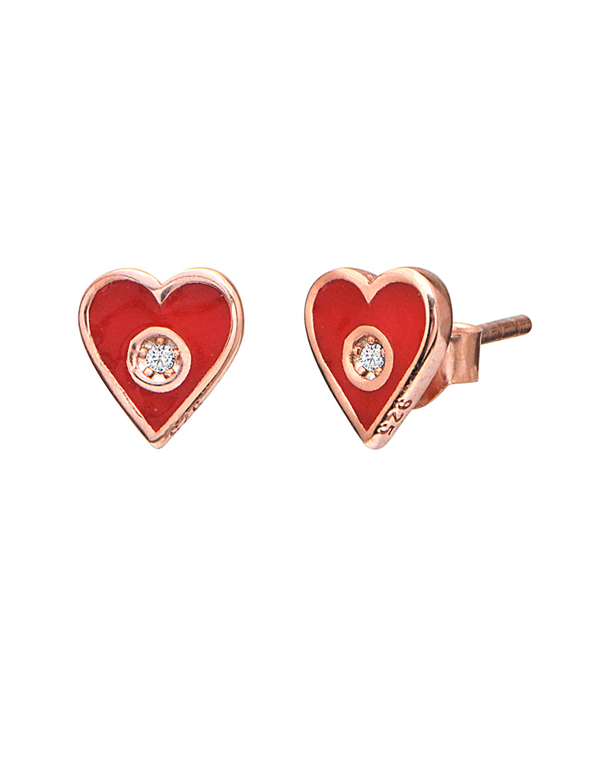 Gabi Rielle Rose Gold Vermeil Cz & Enamel Earrings