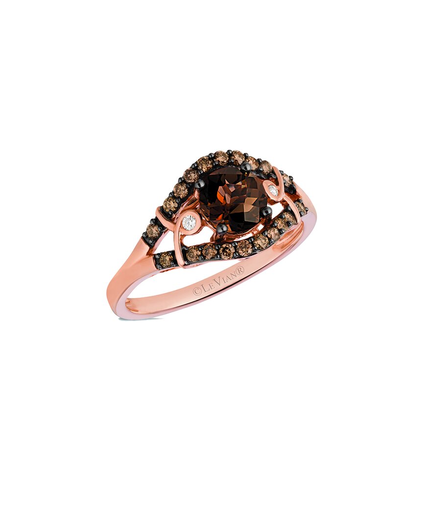 Le Vian ® Chocolate Quartz® 14k Rose Gold 1.00 Ct. Tw. Diamond & Smoky Quartz Cocktail Ring In Gold