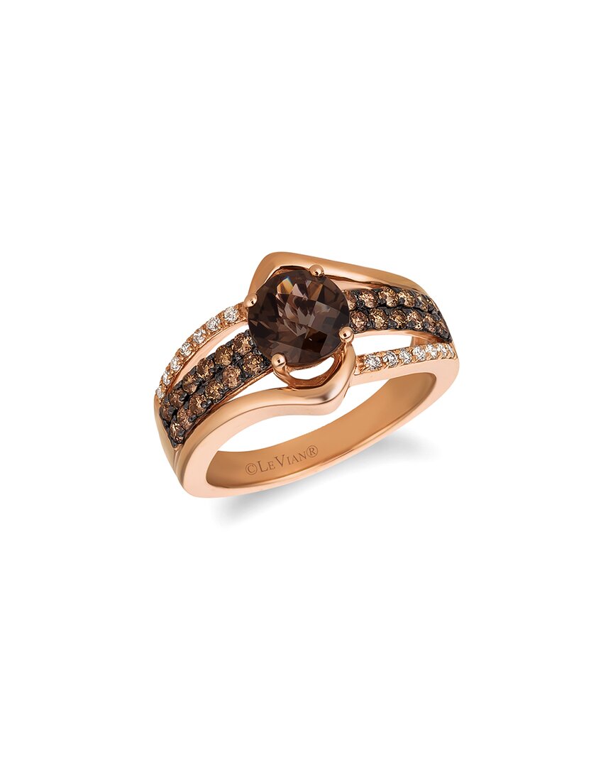 Le Vian ® Chocolatier 14k Strawberry Gold 1.58 Ct. Tw. Diamond & Smoky Quartz Ring In Gold