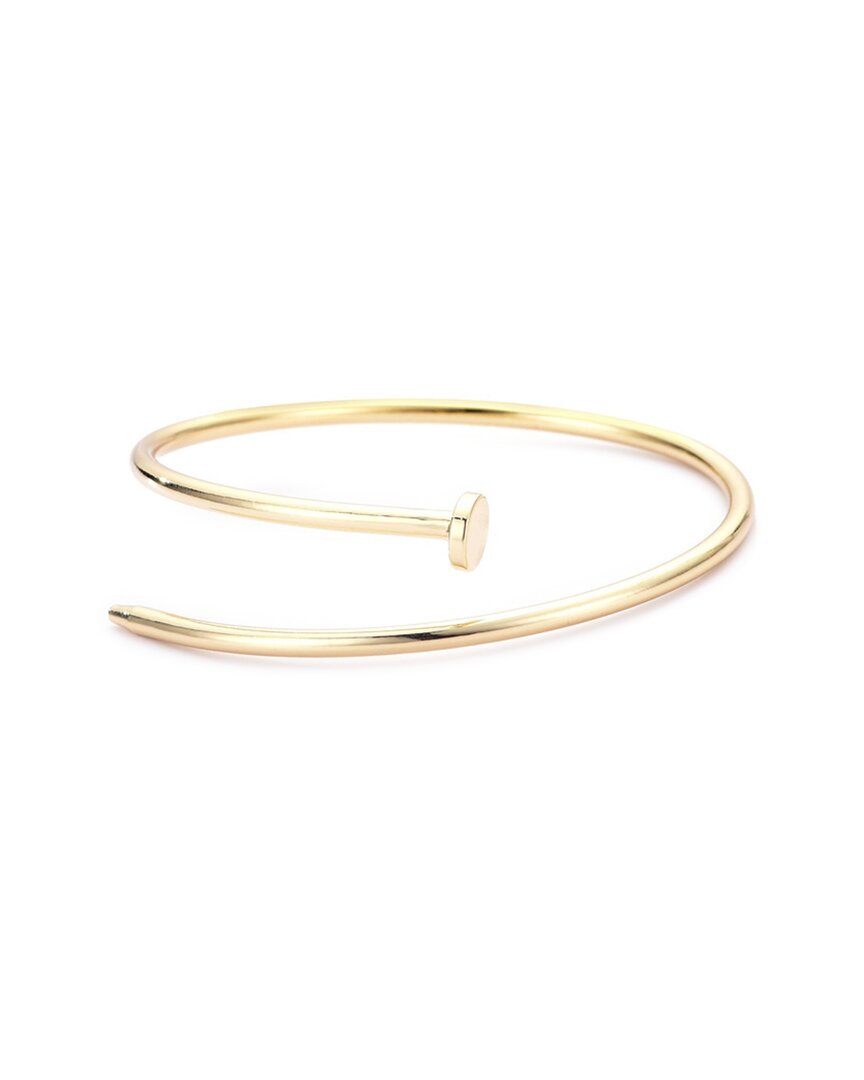 Adornia Plated Thin Nail Cuff Bracelet In Gold