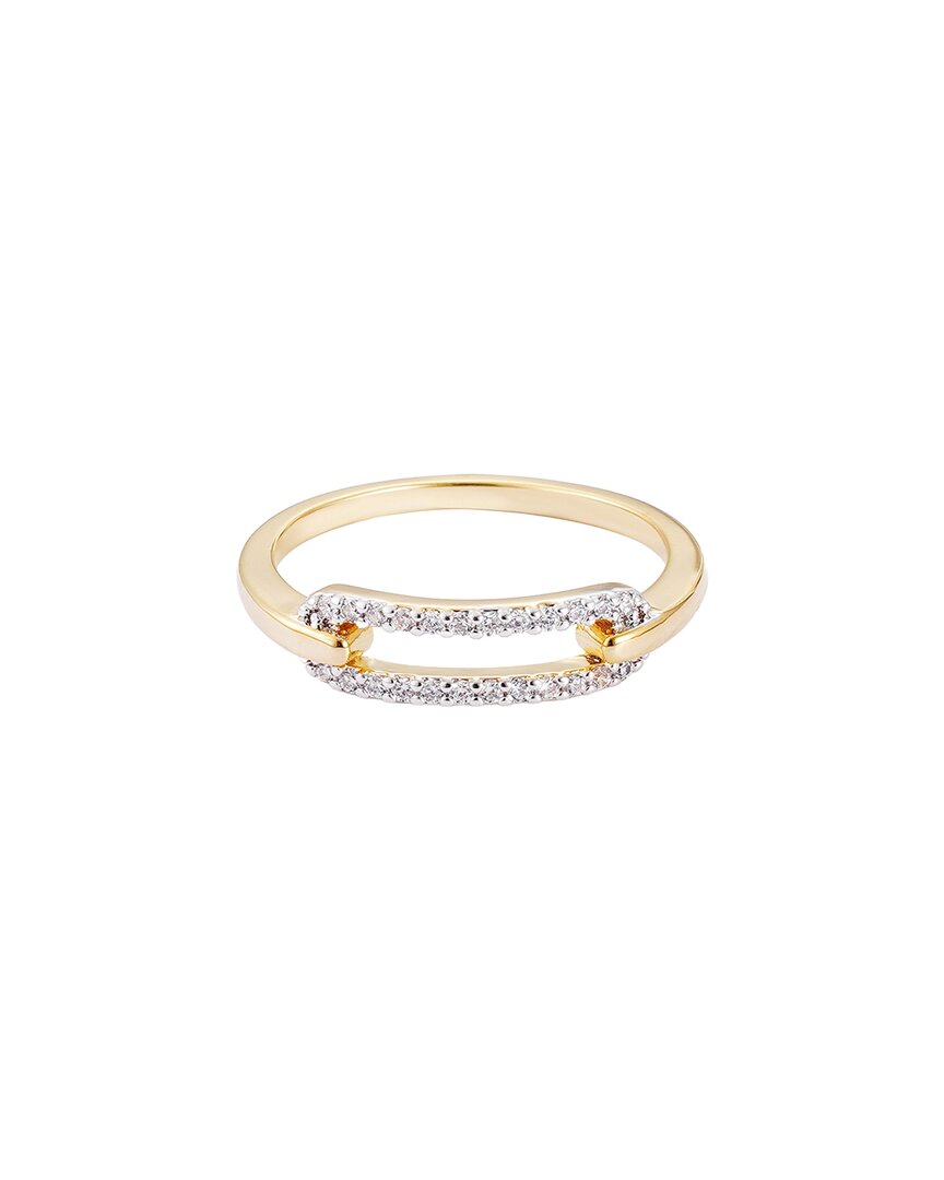 Adornia 14k Plated Cz Link Ring In Gold