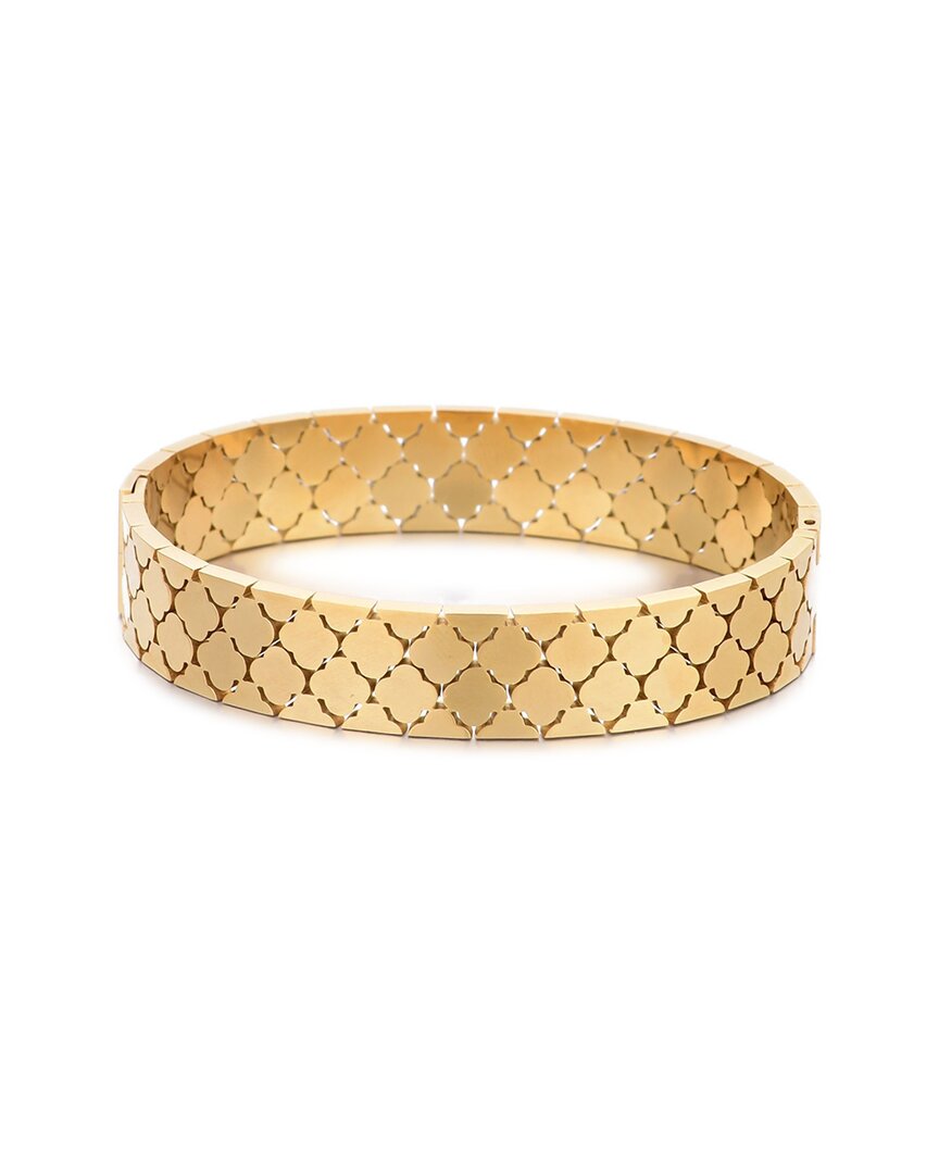 Adornia 18k Plated Stainless Steel Tarnish-resistant Clover Bangle Bracelet In Gold