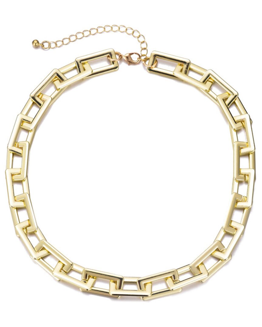Adornia Plated Rectangle Paperclip Chain Necklace In Gold