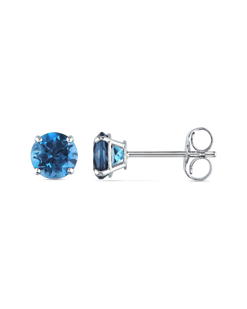 Diamond Select Cuts 14k 1.20 Ct. Tw. London Blue Topaz Studs In Gold