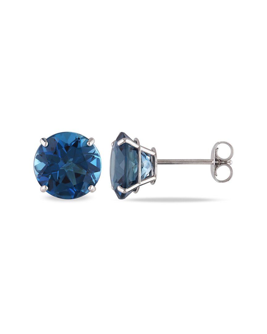 Diamond Select Cuts 14k 4.58 Ct. Tw. London Blue Topaz Earrings In Gold
