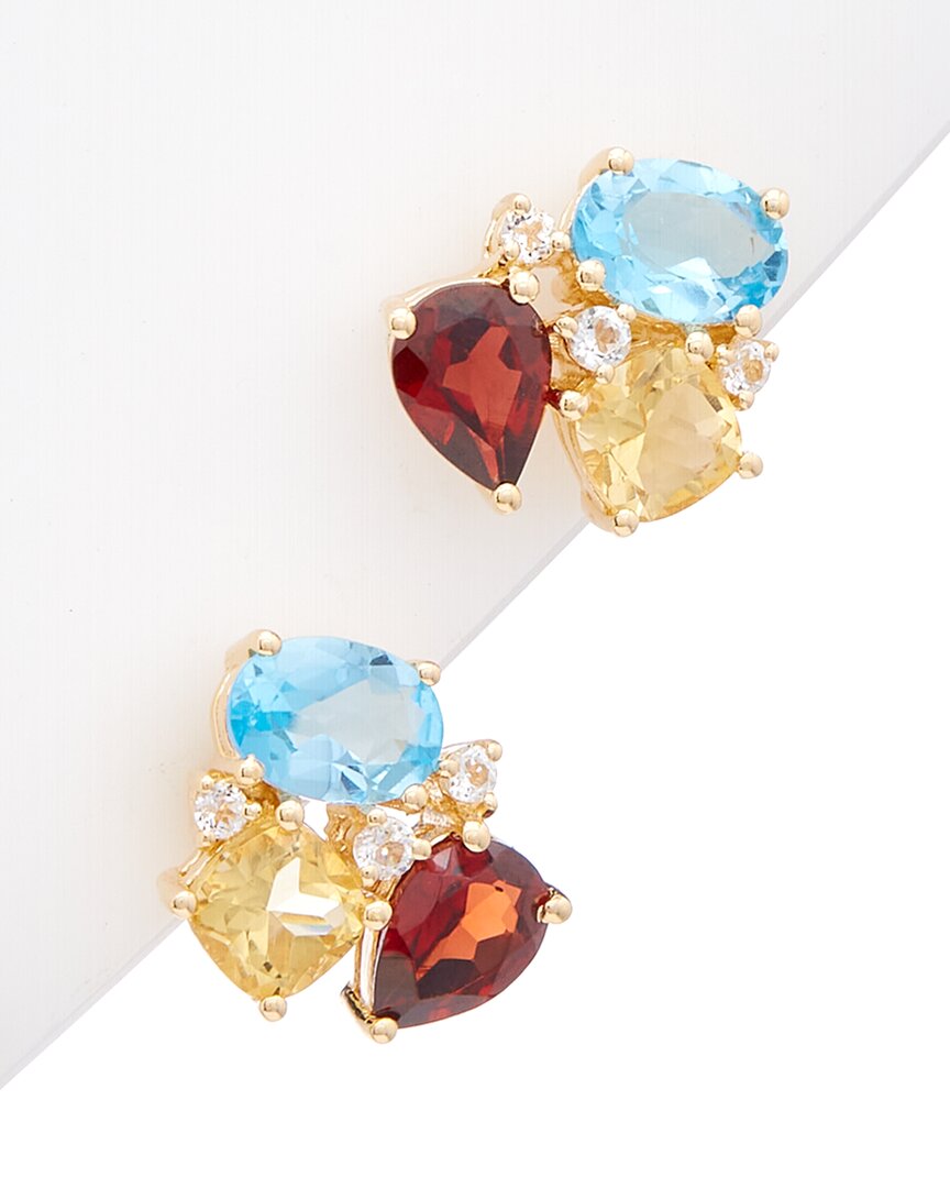 Rina Limor Vermeil 4.69 Ct. Tw. Gemstone Earrings In Gold