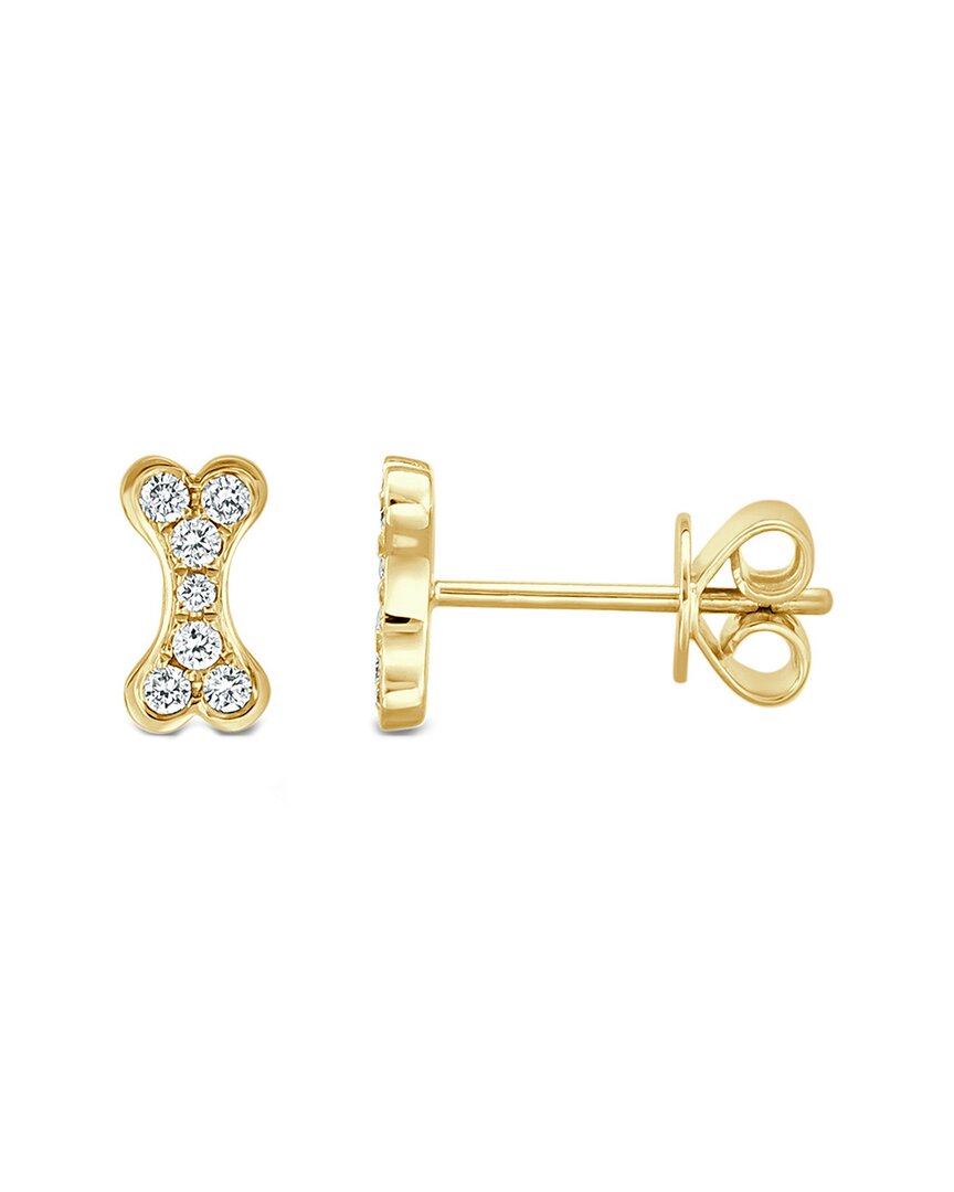 Sabrina Designs 14k 0.14 Ct. Tw. Diamond Dog Bone Studs In Gold