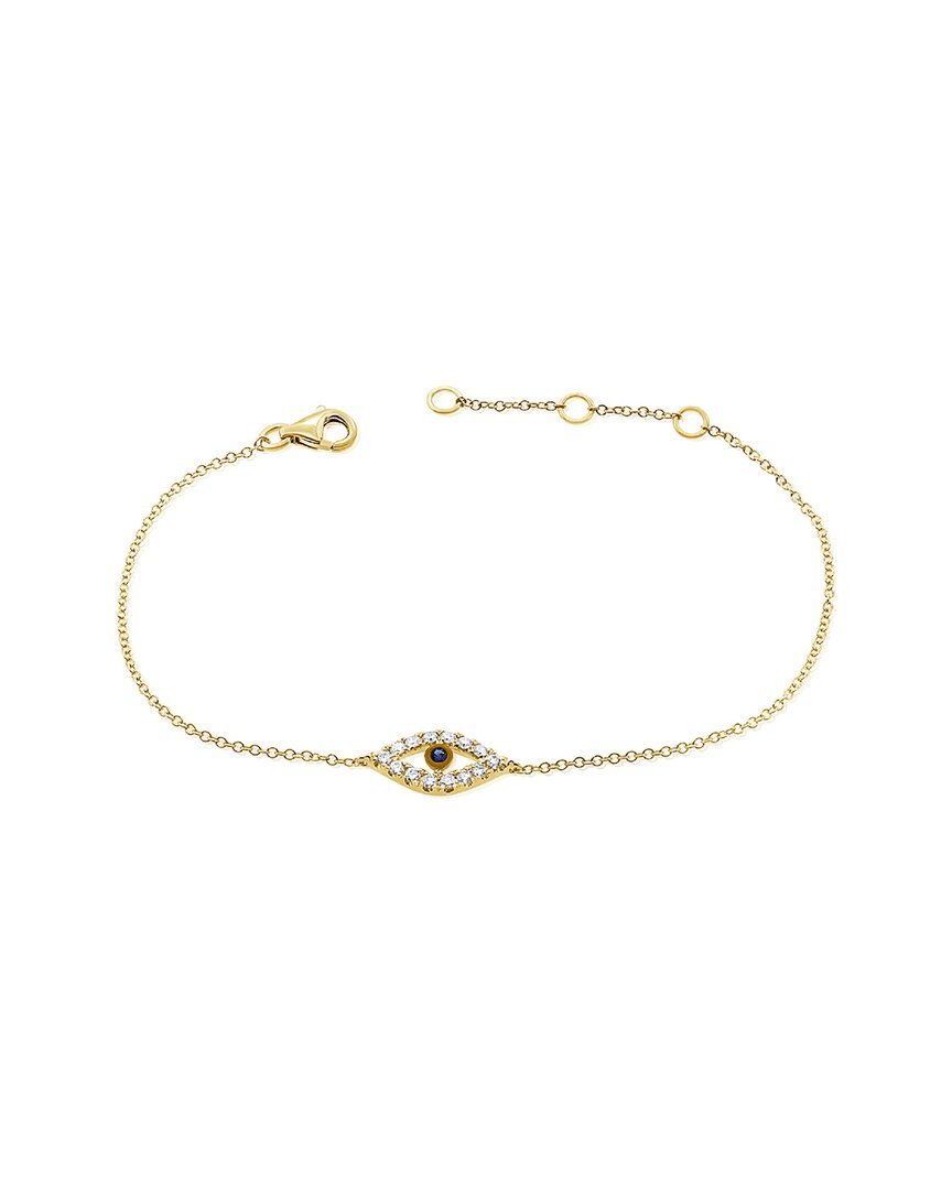 Sabrina Designs 14k 0.23 Ct. Tw. Diamond & Sapphire Evil Eye Bracelet In Gold
