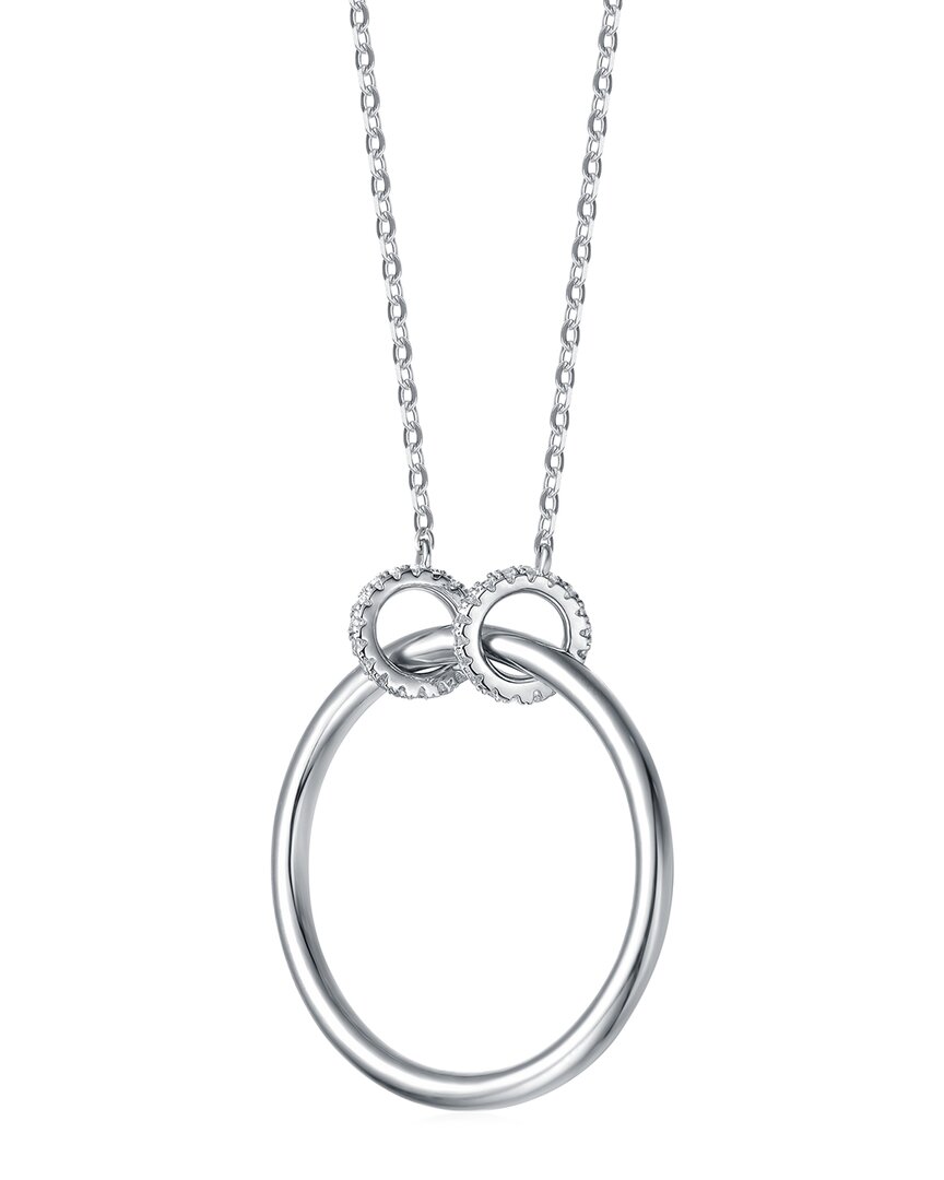 Genevive Silver Pendant Necklace In Metallic