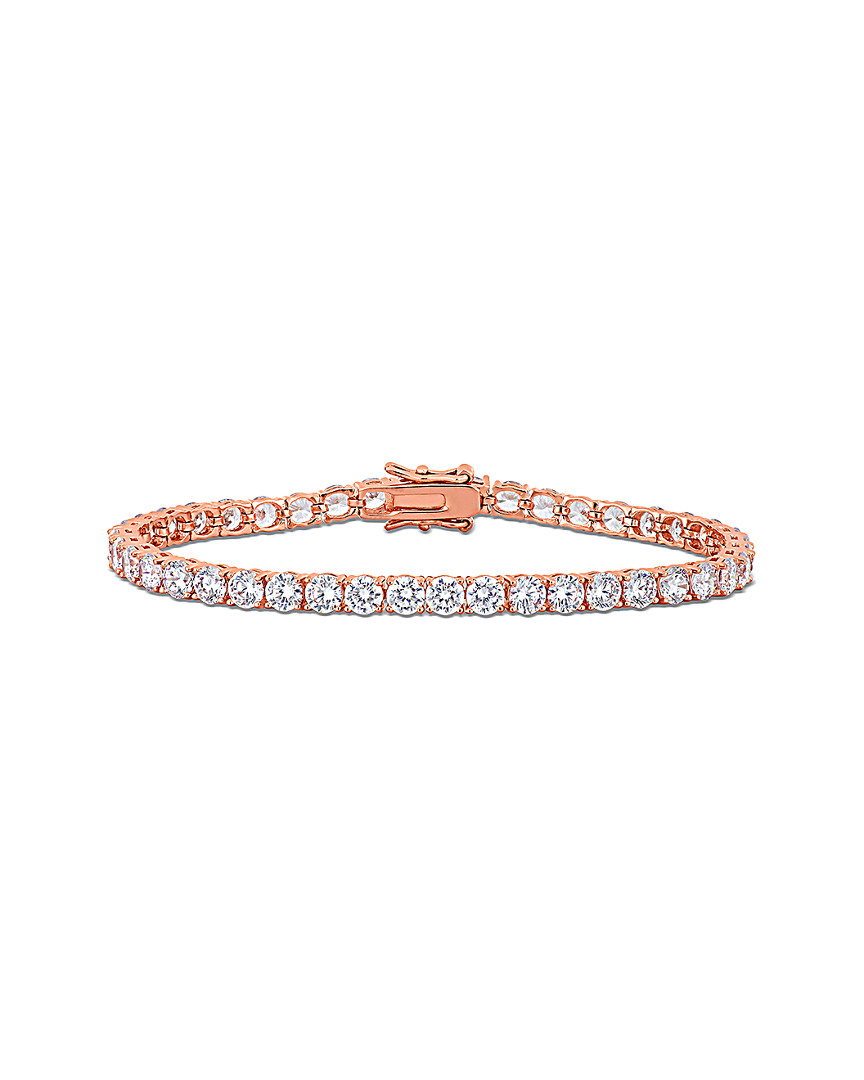 Diamond Select Cuts Rose Gold Vermeil Cz Tennis Bracelet In Pink