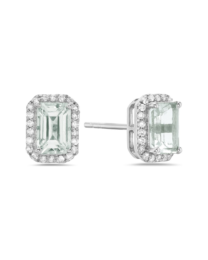 Forever Creations Usa Inc. Forever Creations 14k 1.23 Ct. Tw. Diamond & Aquamarine Halo Earrings