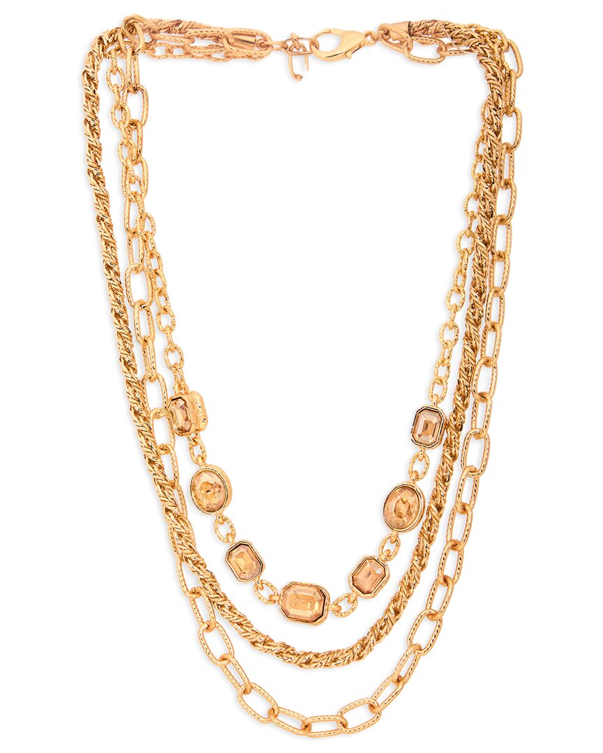 Saachi Glass 3-layer Necklace In Gold