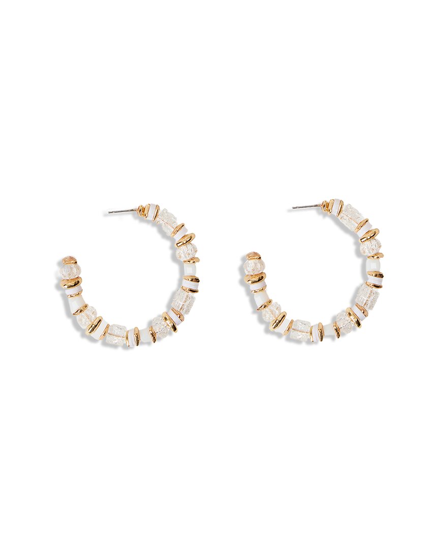 SAACHI SAACHI BEADED CRYSTAL HOOP EARRINGS