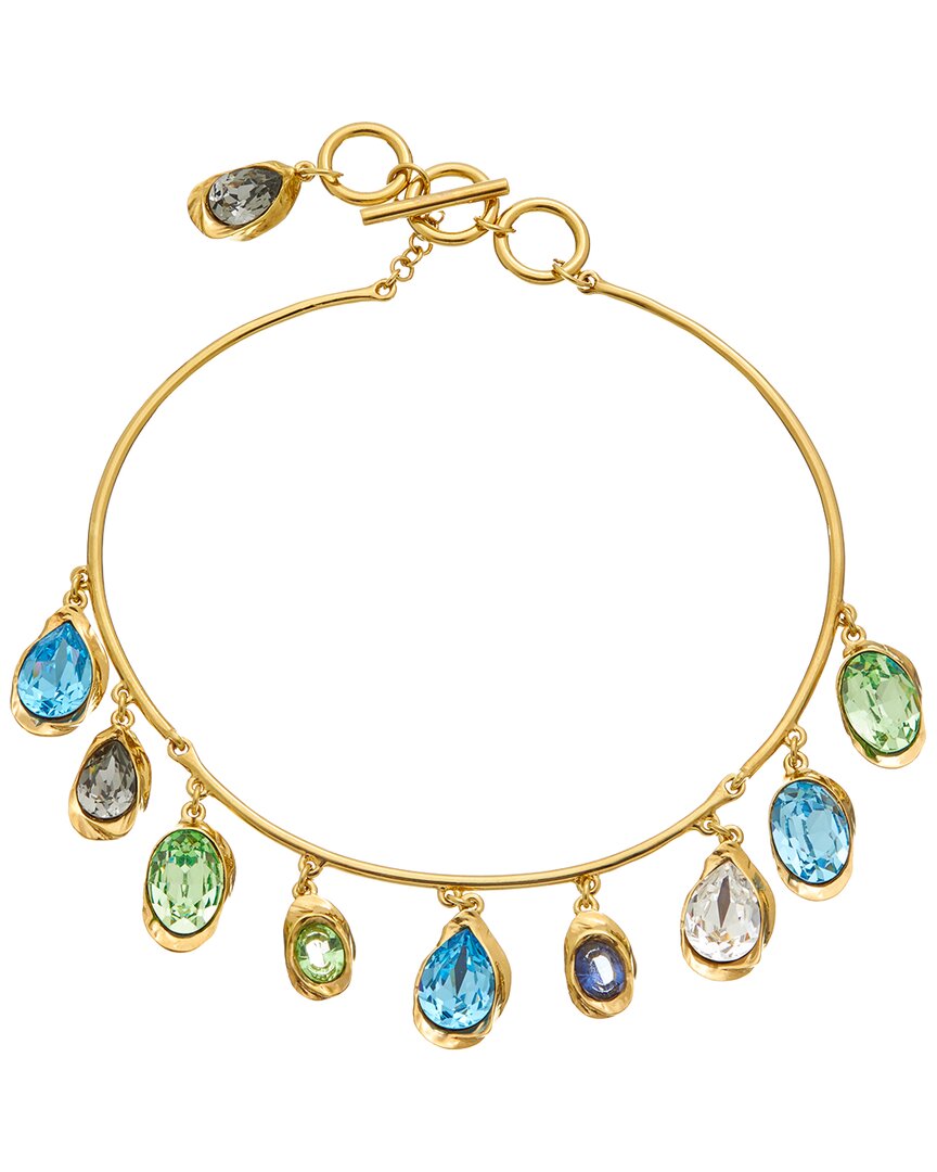 Oscar De La Renta Multicolored Crystal Necklace In Gold