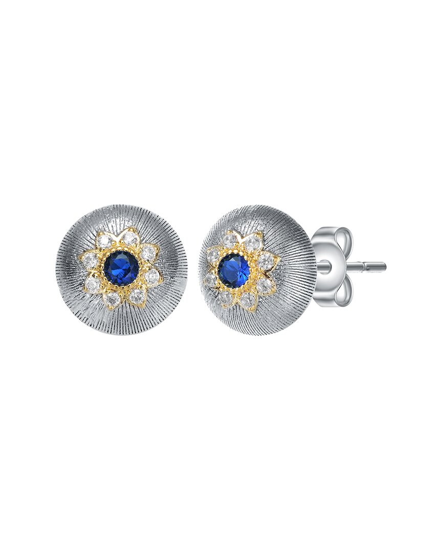 Genevive Two-tone Plated Cz Earrings