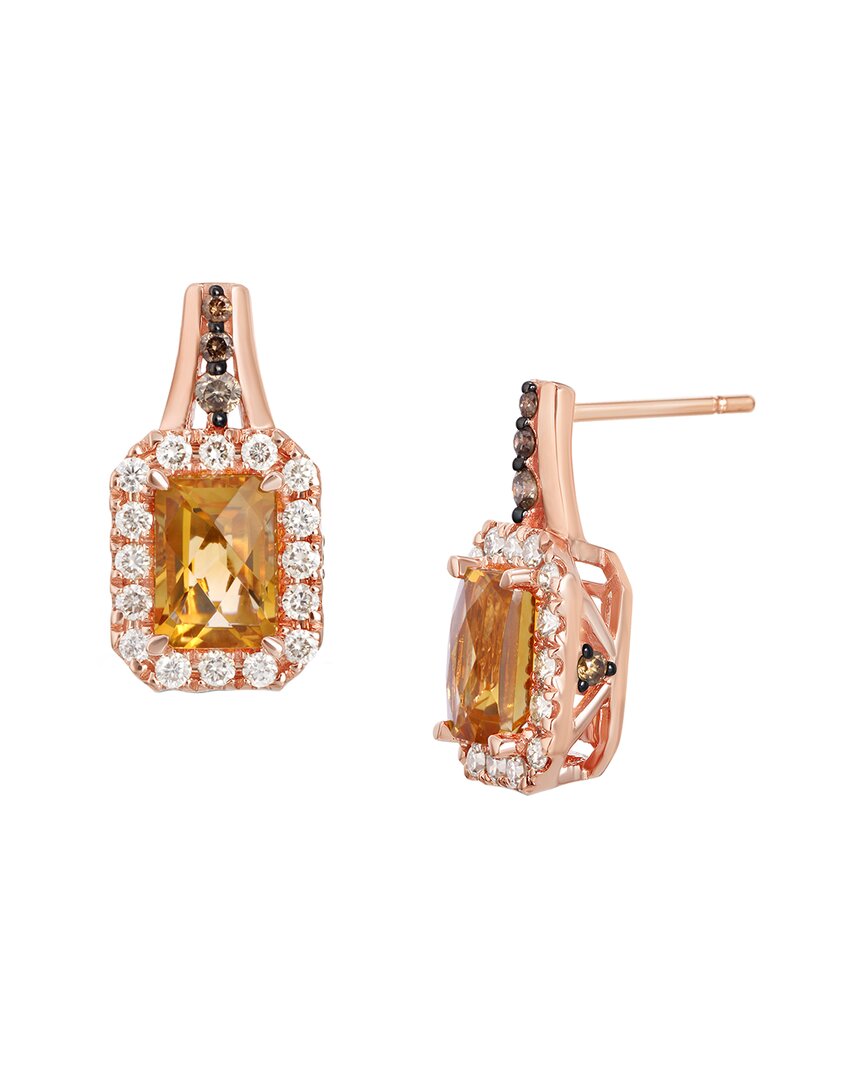 Le Vian 14k Strawberry Gold 2.57 Ct. Tw. Diamond & Citrine Earrings