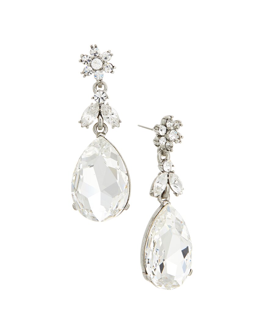 Oscar De La Renta Classic Bold Crystal Teardrop Earrings