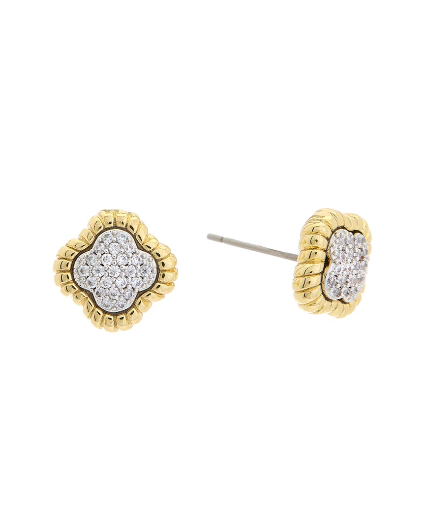 Shop Juvell 18k Two-tone Plated Cz Flower Earrings