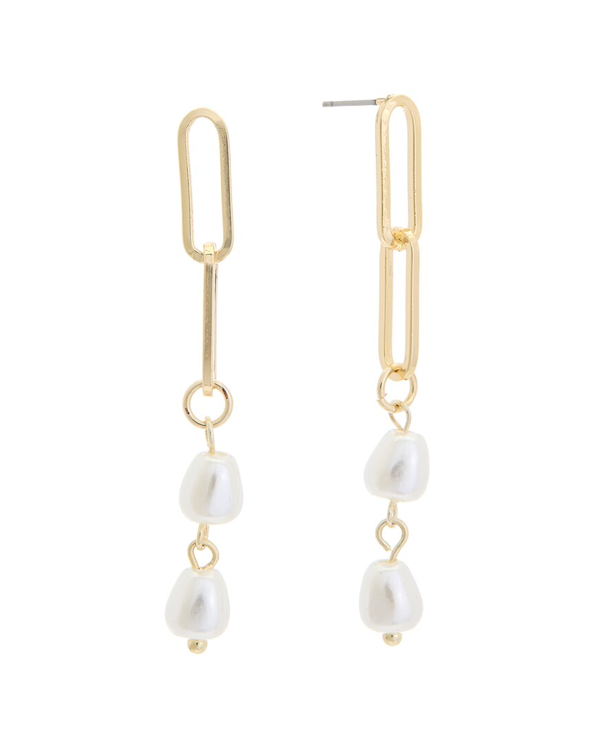 Juvell 18k Plated Pearl Paperclip Drop Earrings