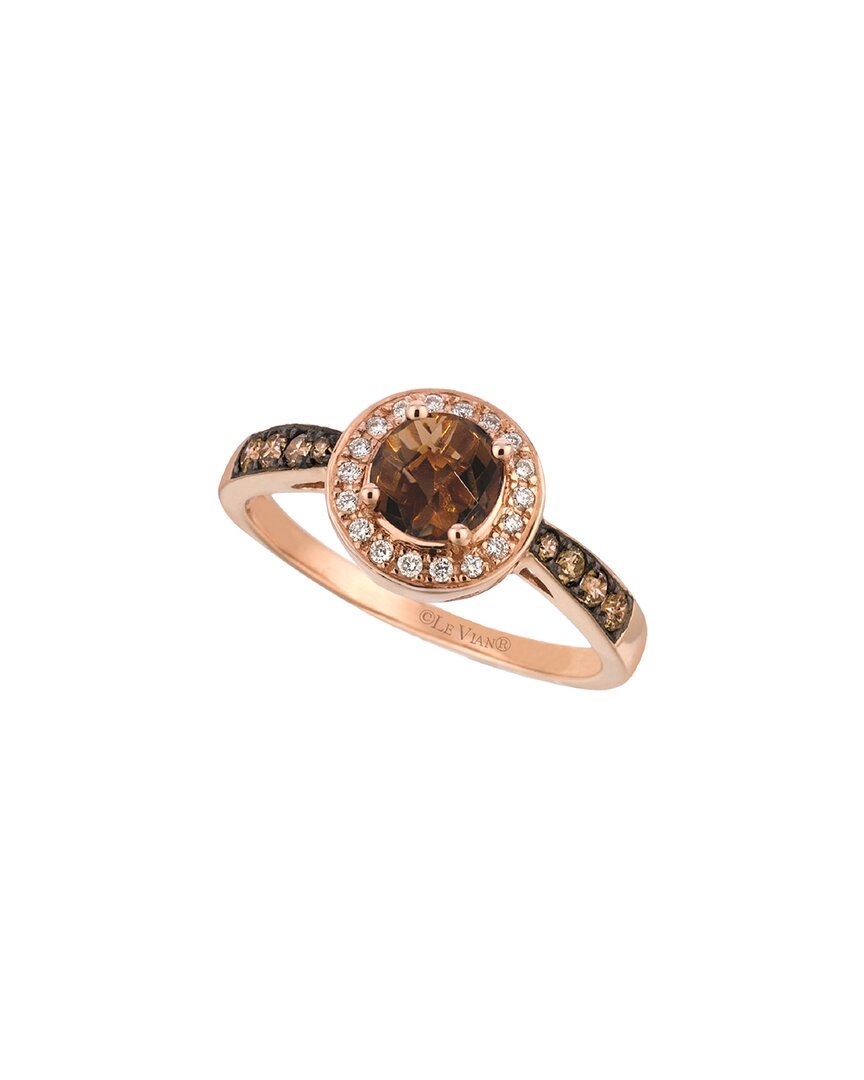 Le Vian ® 14k Strawberry Gold® 0.96 Ct. Tw. Diamond & Smoky Quartz Ring
