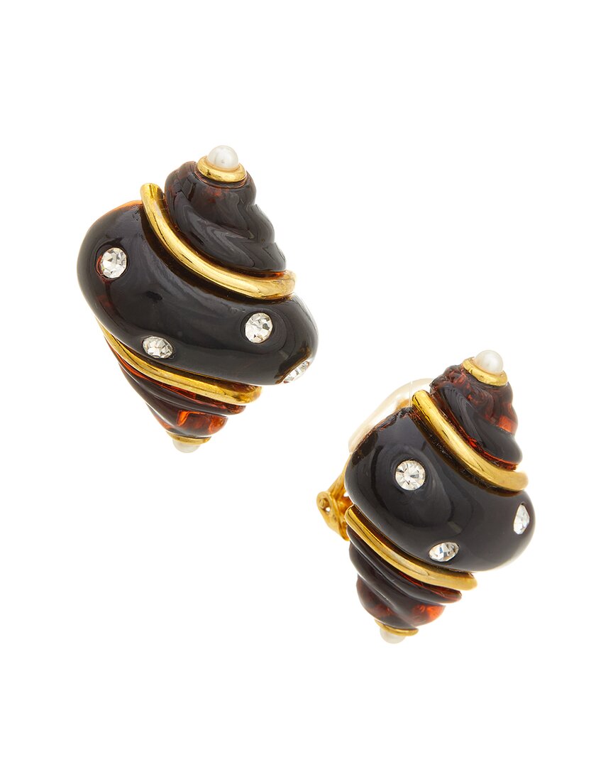 Kenneth Jay Lane Button Earrings In Black