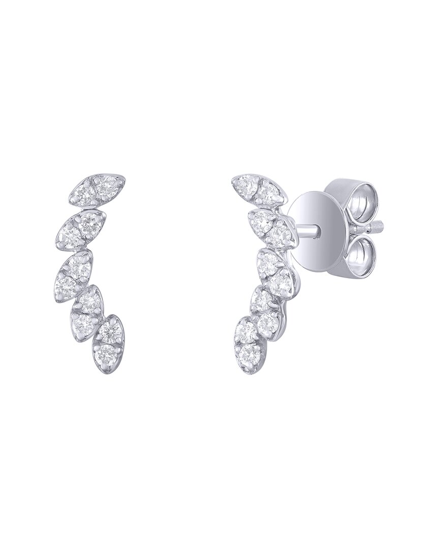 Sabrina Designs 14k 0.13 Ct. Tw. Diamond Ear Climber Earring In Metallic