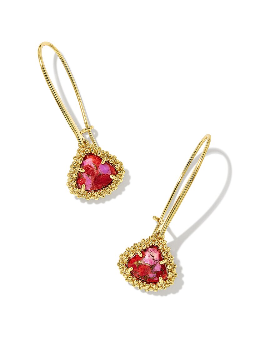 Kendra Scott Framed Kendall Wire 14k Plated Magnesite Drop Earrings In Gold