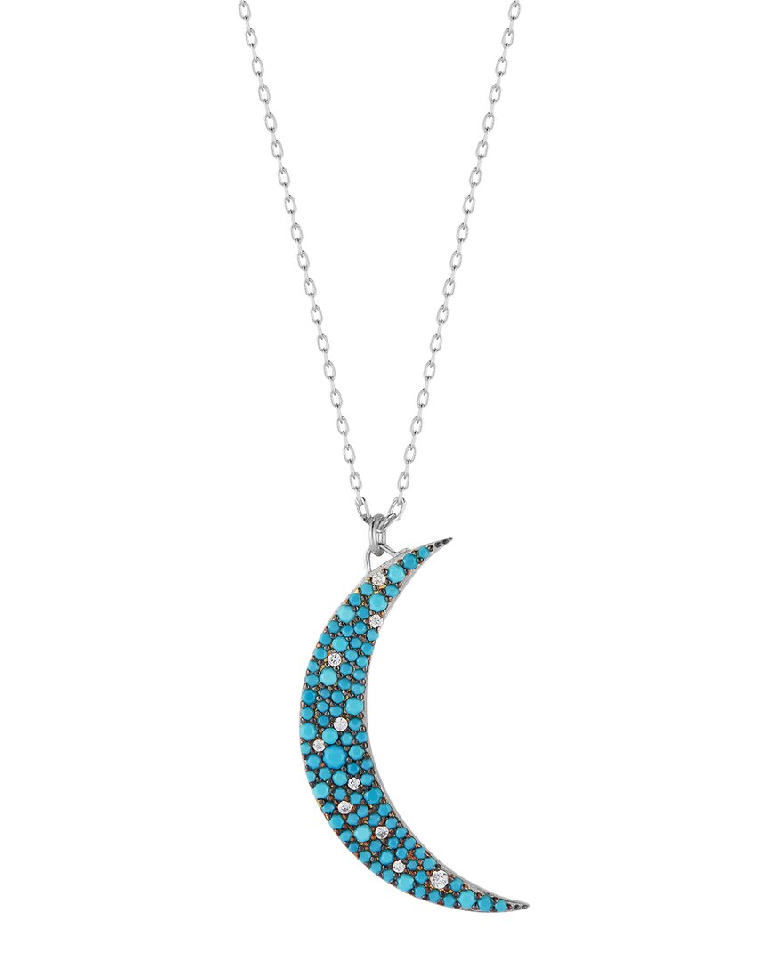 Sphera Milano Silver Cz Moon Necklace