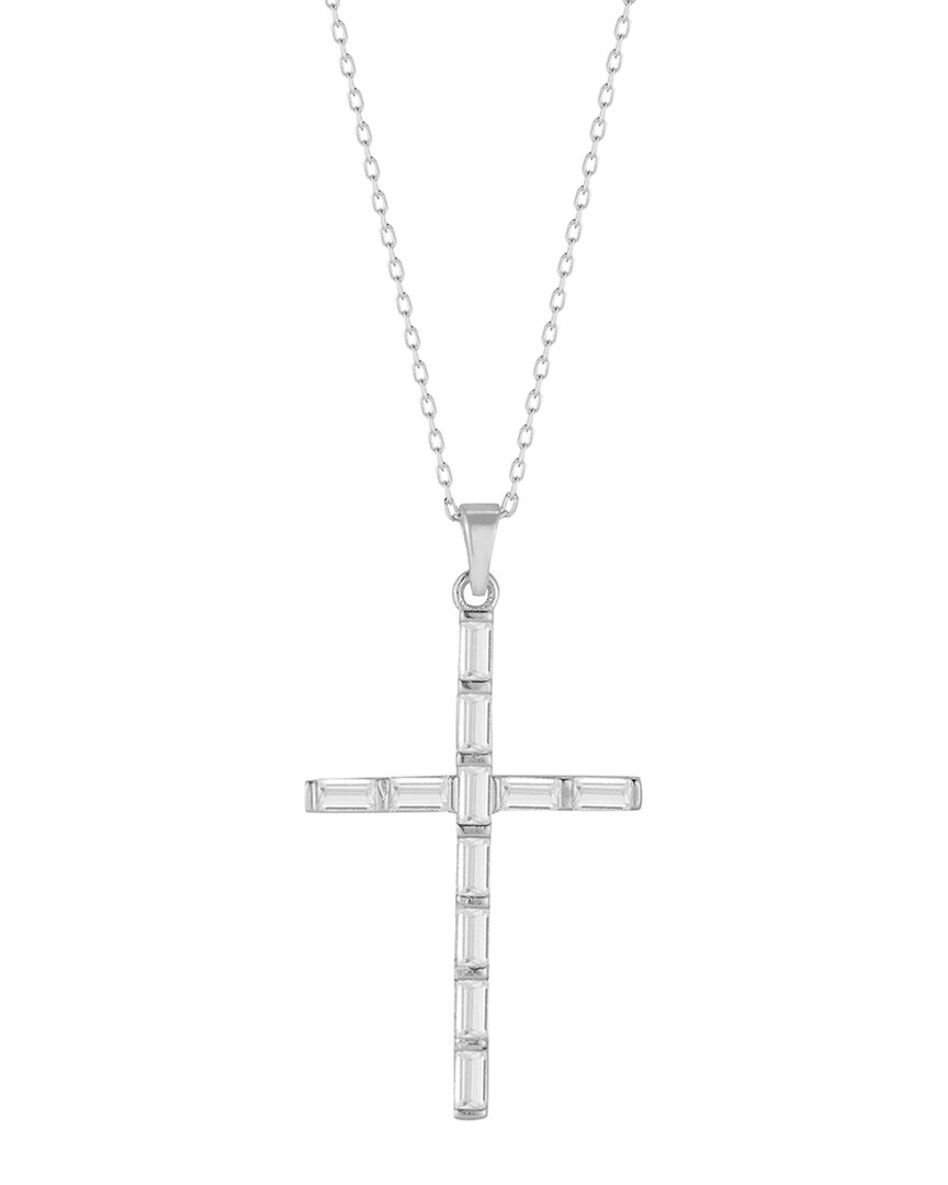 Sphera Milano Silver Cz Cross Necklace