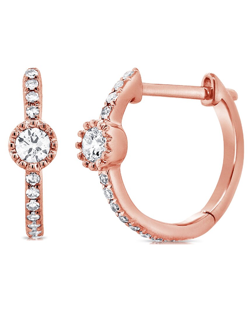 Sabrina Designs 14k Rose Gold 0.20 Ct. Tw. Diamond Huggie Earrings