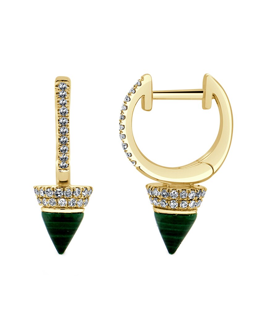 Sabrina Designs 14k 4.29 Ct. Tw. Diamond & Malachite Drop Earrings In Gold