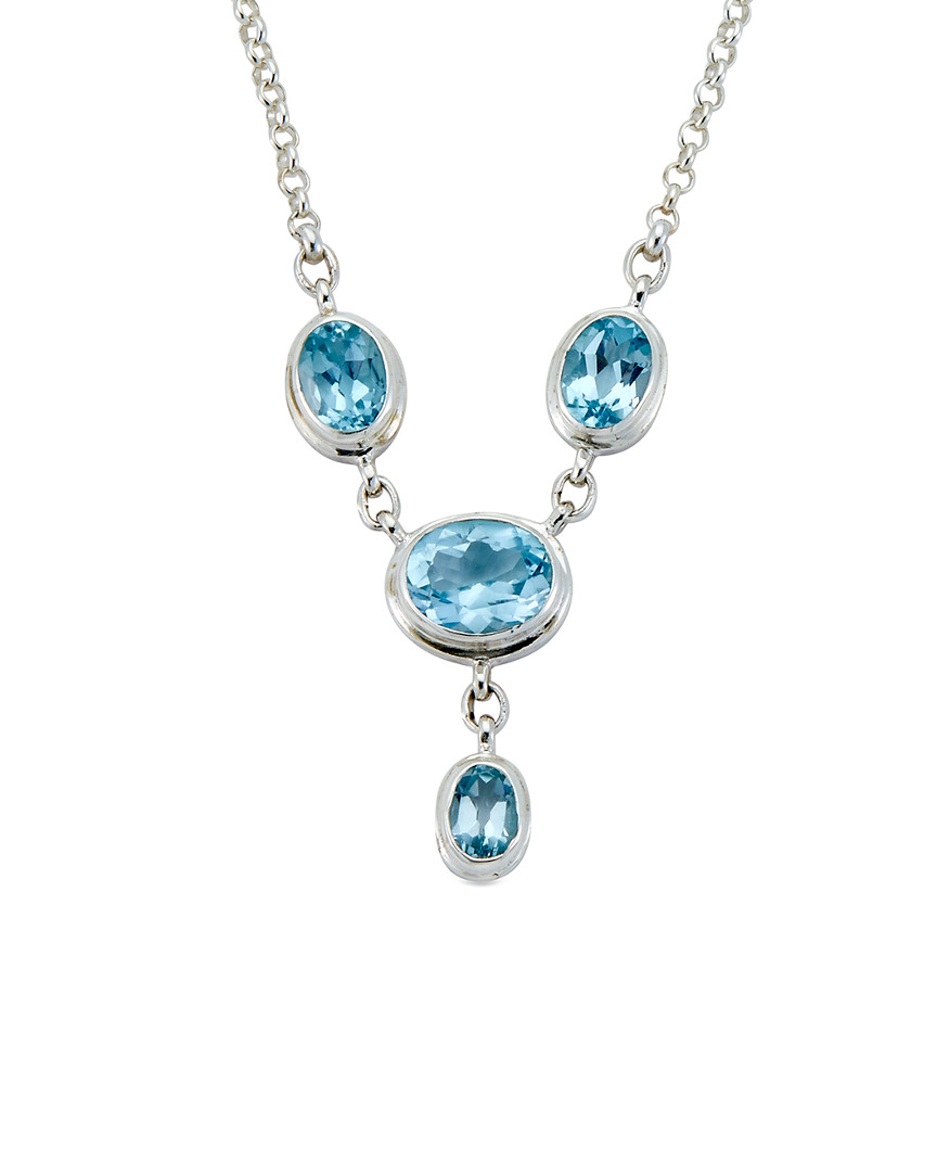 Samuel B. Fine Jewelry Silver Blue Topaz Necklace