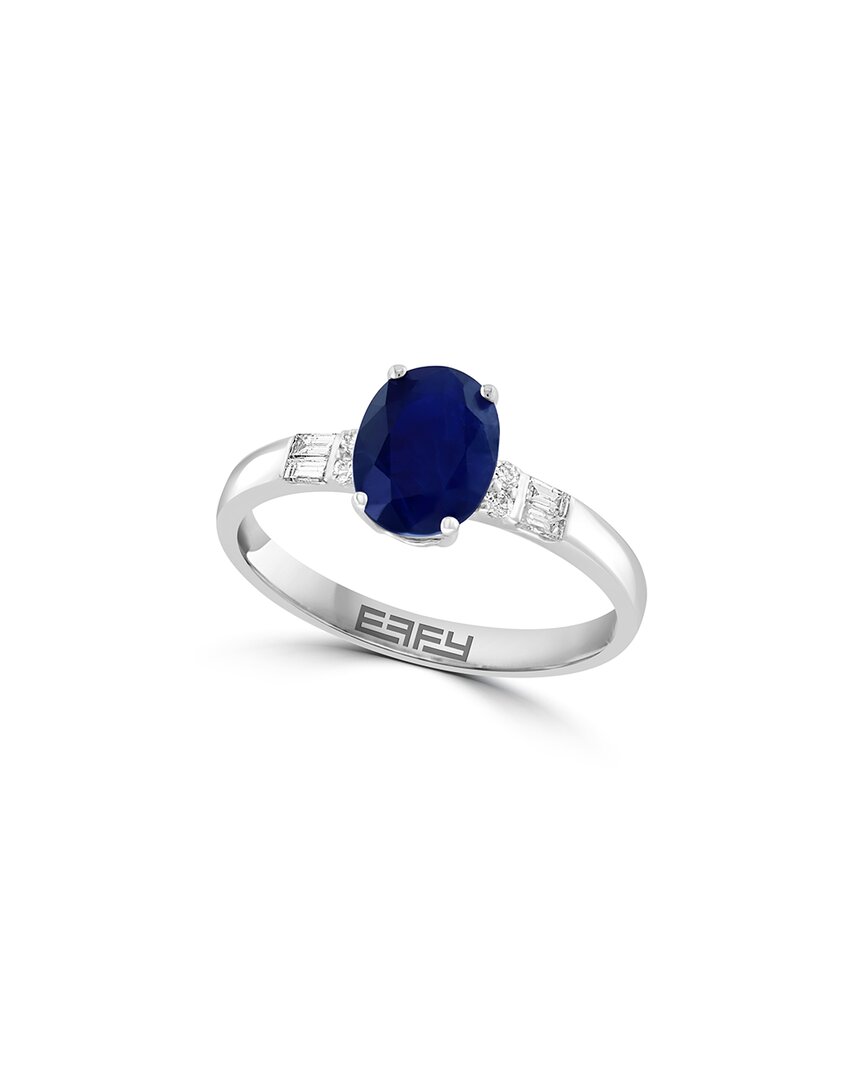 Effy Fine Jewelry 18k 1.51 Ct. Tw. Diamond & Blue Sapphire Ring