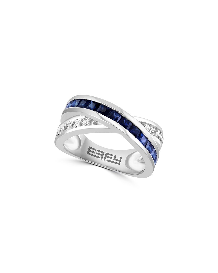 Effy Fine Jewelry 18k 1.93 Ct. Tw. Diamond & Blue Sapphire Ring