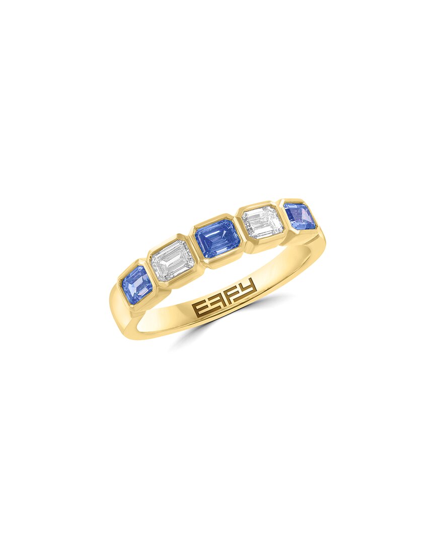 Effy Fine Jewelry Gold Over Silver 1.12 Ct. Tw. Lab-grown Diamond Ring In Gold